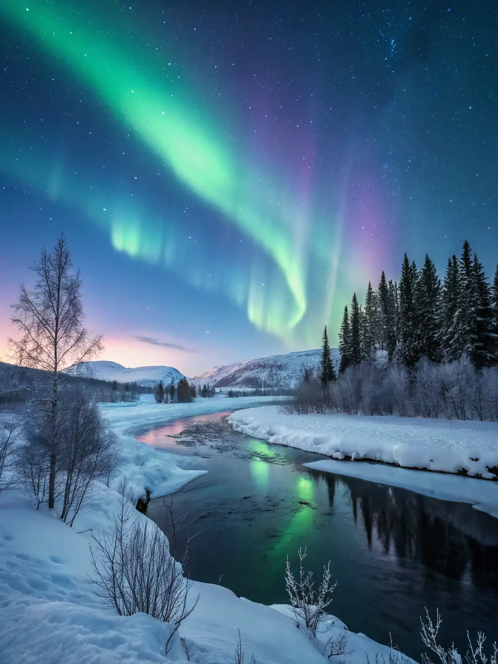 A stunning image of the Northern Lights in Iceland, with a silhouette of a traveler gazing in awe, capturing the magic of Icelandic landscapes.