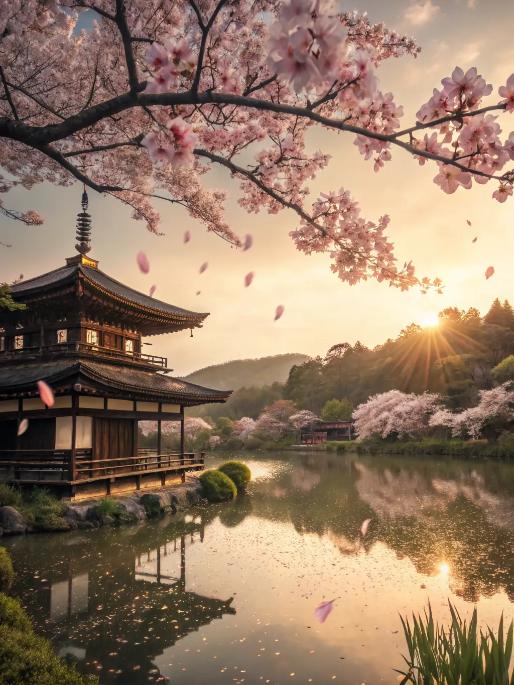 A picturesque scene of cherry blossoms in Kyoto, Japan, highlighting the serene beauty and cultural richness of Kyoto as a featured travel destination on SkyGuidance.